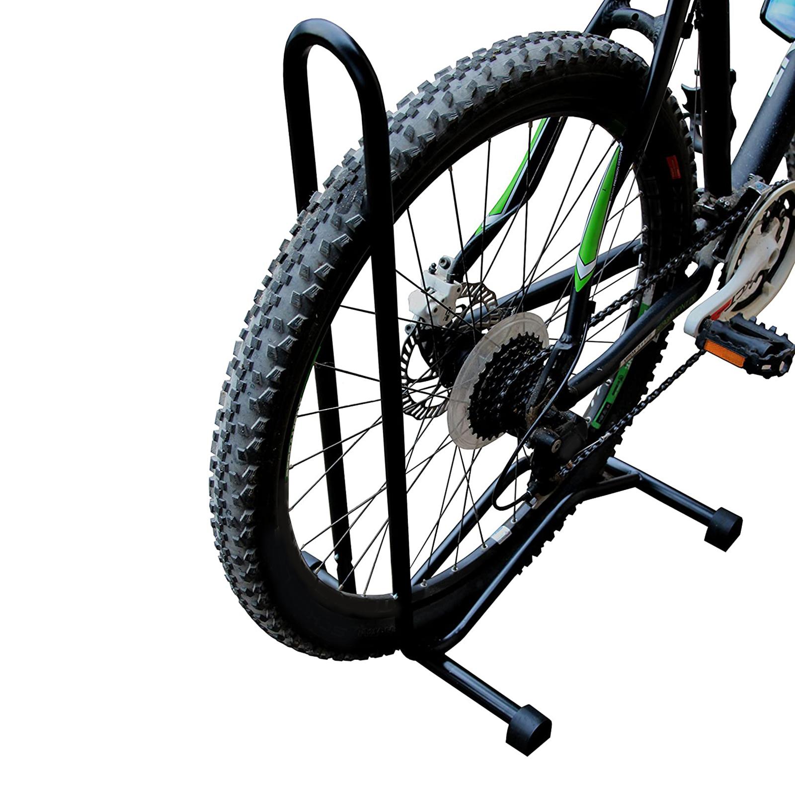 Bicycle Bike Floor Parking Stand Rack Storage for Garage, MTB Mountain and Road Bike Parking Rack, Black