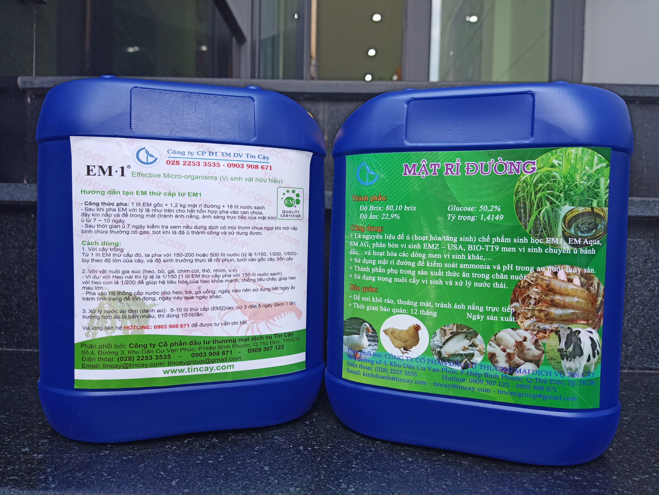 Combo 5 lít men vi sinh EM1 và 7kg mật rỉ đường
