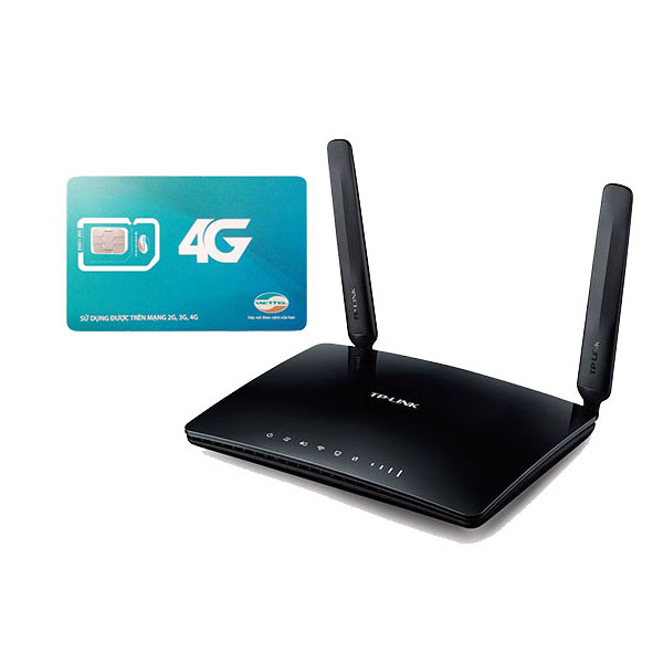 Bộ phát wifi 4G Tp-link TL-MR6400 + Sim Viettel 4G Siêu tốc khuyến Mãi 60GB/Tháng