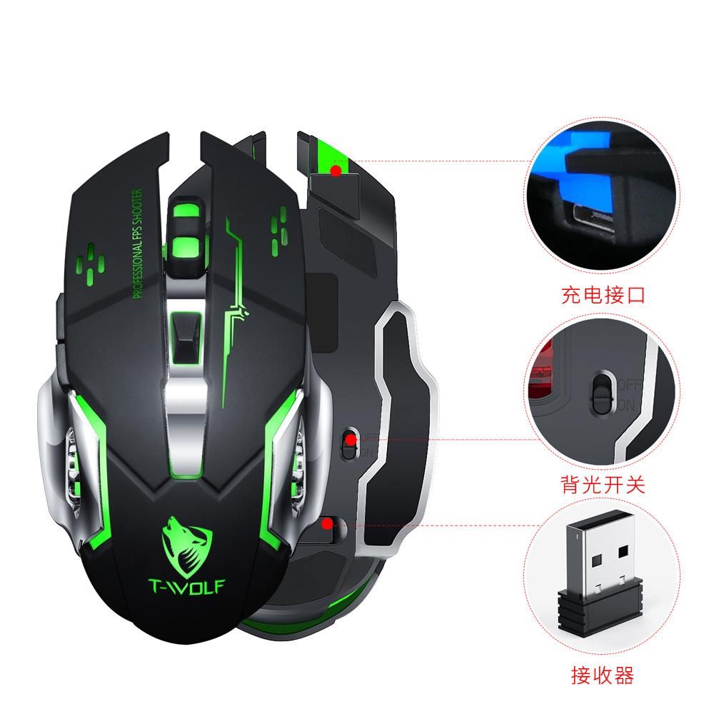 EAOR Hai Chế Độ Không Dây + Chuột Không Dây 2.4G + Chuột Bluetooth Sạc RGB Tắt Tiếng Chuột Chơi Game Cho Máy Tính Bảng Laptop Máy Tính Để Bàn game Thủ