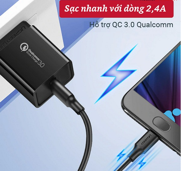 Cáp sạc USB 2.0 sang micro USB dài 25cm Ugreen 60134 - Hàng chính hãng