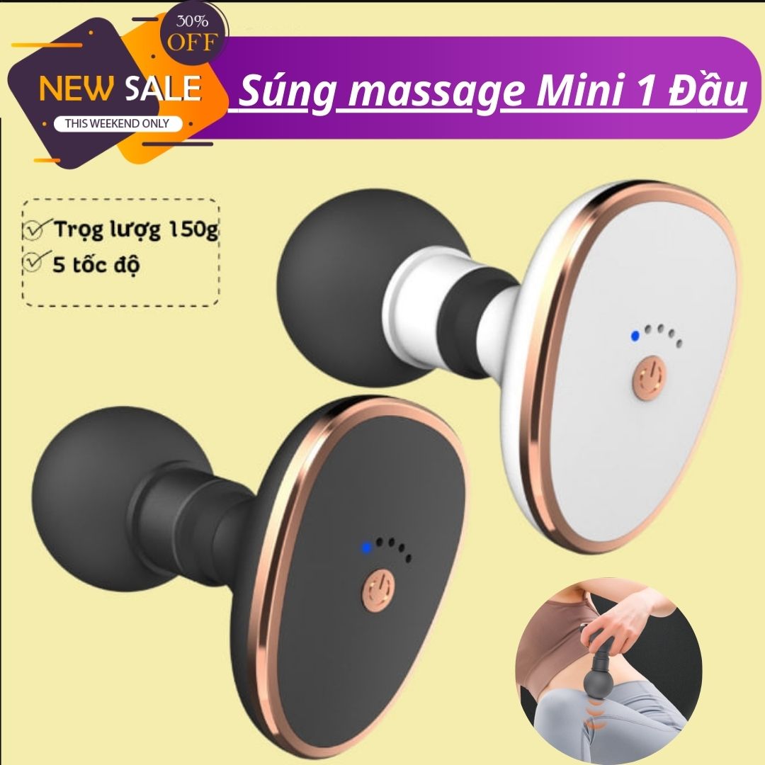 Máy Massage 6 Chế Độ  4 Đầu Fascial Gun Trị Nhức Mỏi Vai Gáy,Đau Giãn Căng Cơ