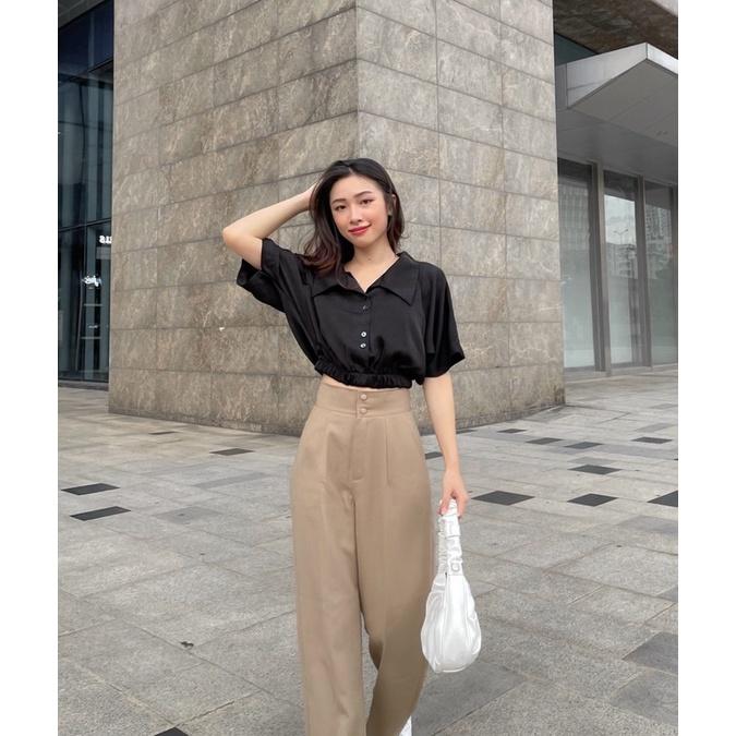 ZIEL Áo croptop chun eo