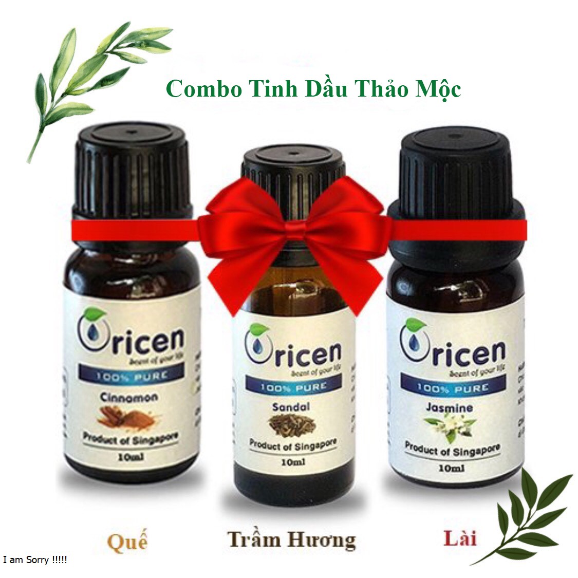 Combo Tinh Dầu Thảo Mộc Oricen 3 chai 10ml - Quế + Trầm Hương + Hoa Lài
