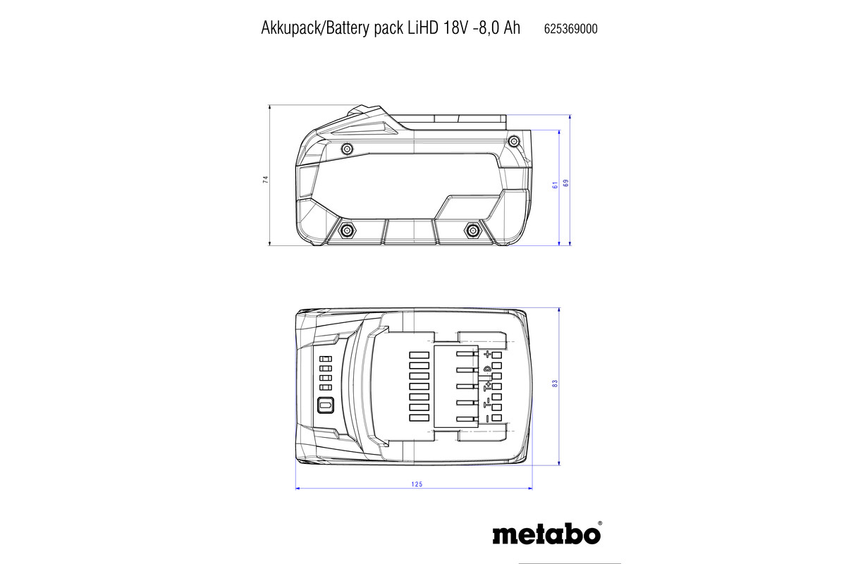 Pin Lihd Năng Lượng Cao Metabo LIHD 18V - 8.0AH