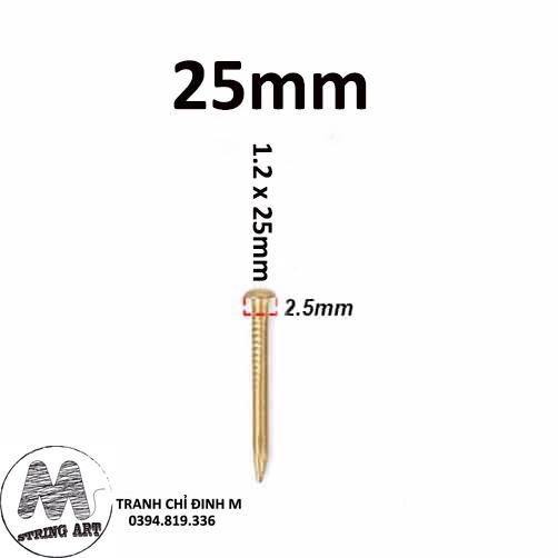 ĐINH ĐỒNG 25MM nguyên chất 100gr = 310 cây GIÁ niêm yết, đinh làm tranh đinh chỉ