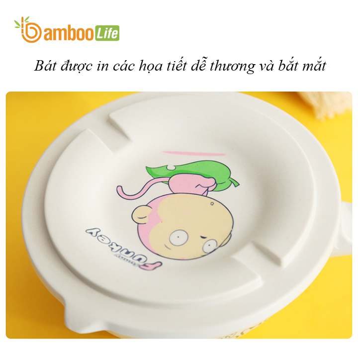 Bát úp mì Bát ăn mì sợi tre Bamboo Life hàng chính hãng BL034 có nắp đậy kèm đũa