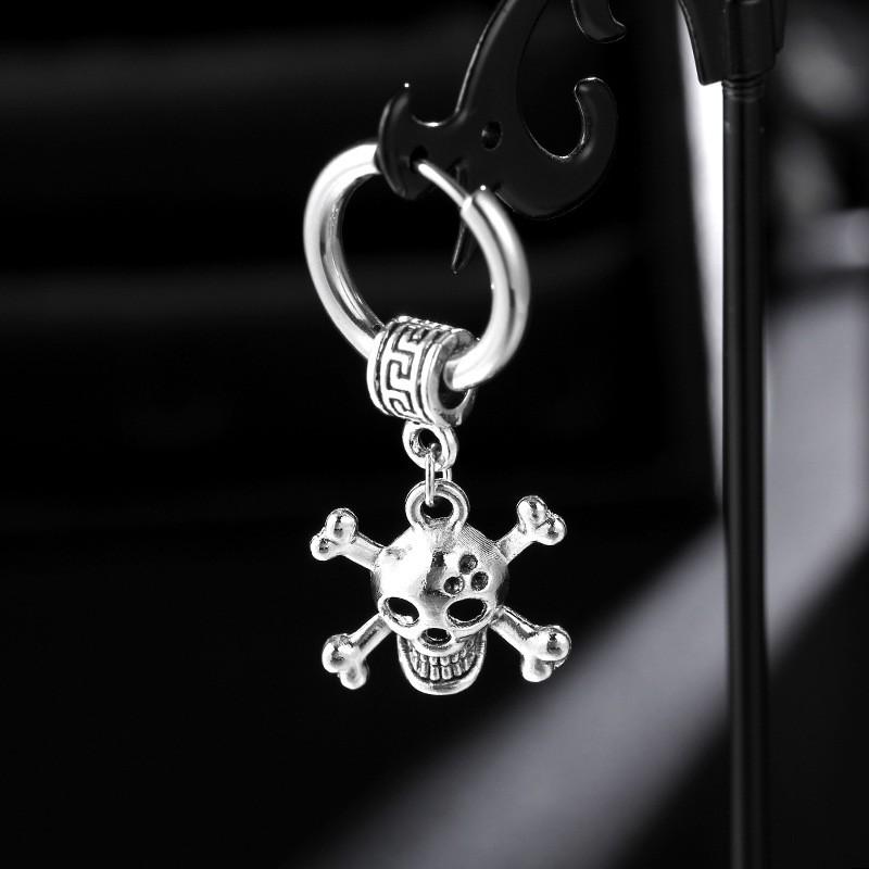 Bông tai khoen tròn đầu lâu cực chất