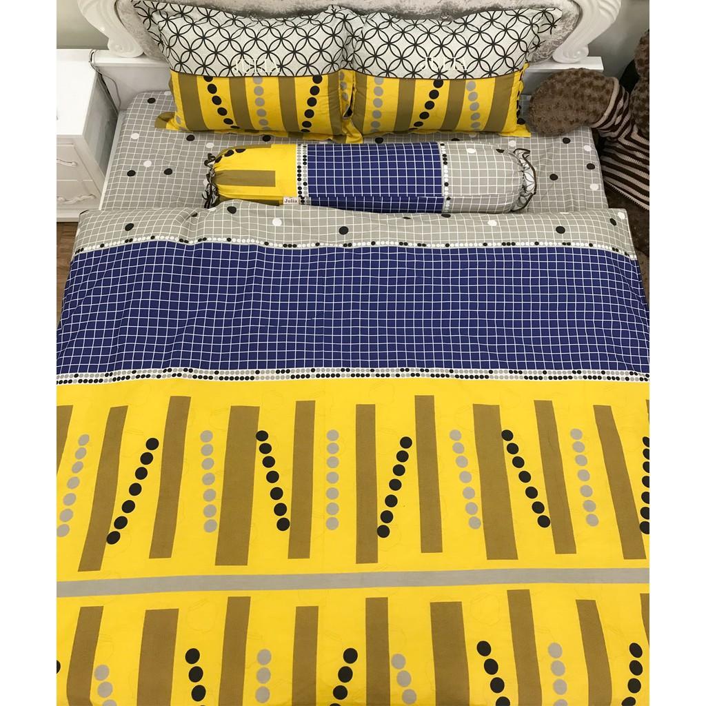 Bộ chăn ga gối drap giường 100% cotton sợi bông Hàn Quốc Julia 247