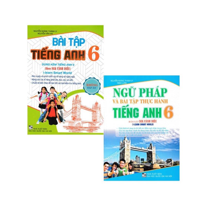 SÁCH - combo 2 cuốn: bài tập tiếng anh lớp 6 - không đáp án + ngữ pháp và bài tập thực hành tiếng anh 6