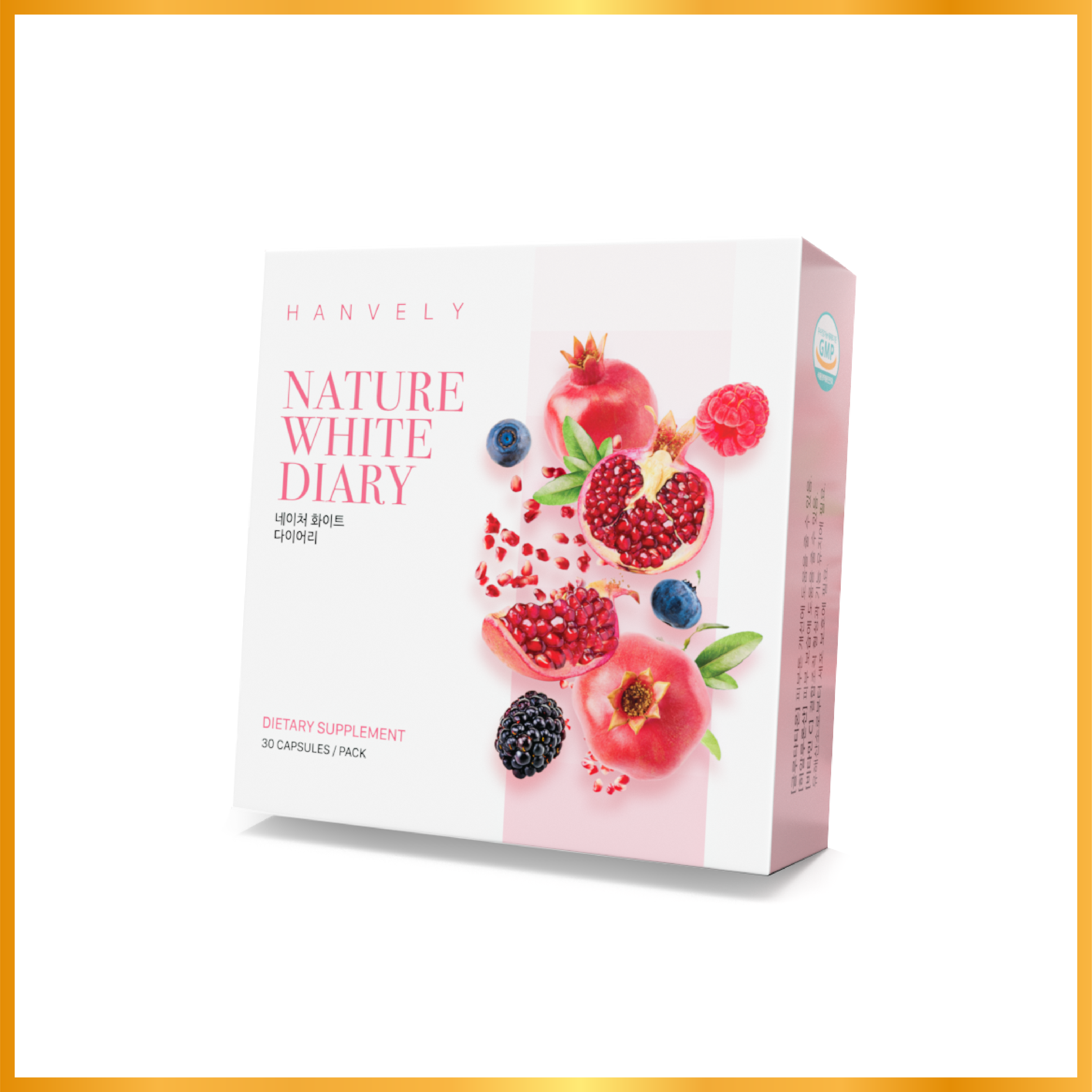 Hanvely Viên Uống Trắng Da Nature White Diary 3 Blister Pack Hàn Quốc trắng da, giảm nám, dưỡng ẩm 30viên/hộp