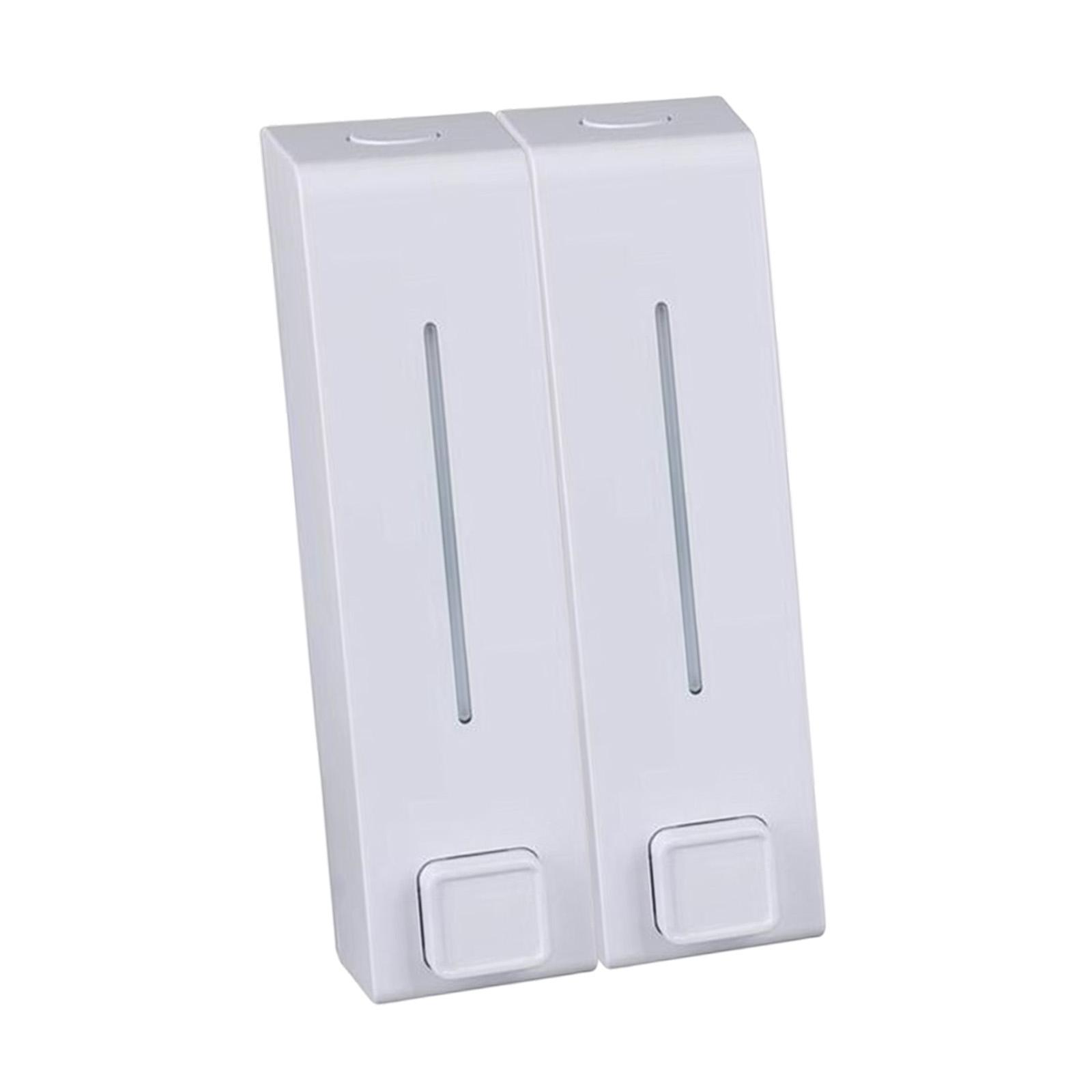 Shampoo Dispenser for Shower Wall,Wall Mounted Shower Soap Dispenser 2 Chamber,Refillable Shampoo Conditioner Pump Dispenser for Hotel Bathroom