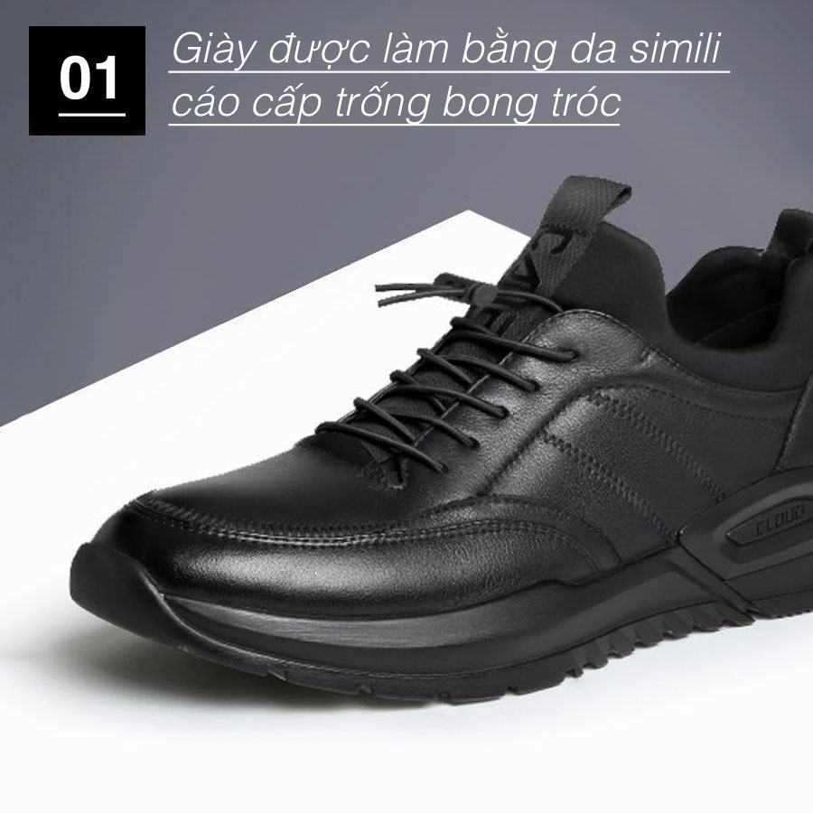 Giày Sneaker nam da cao cấp - Lót giày êm ái, thoáng mát  giúp di chuyển thuận lợi