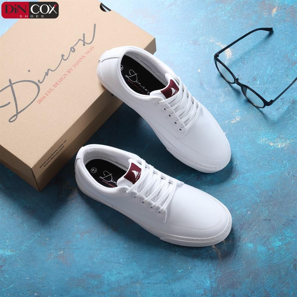 Giày Sneaker Da Nam DINCOX D06 Thể Thao, Năng Động Full/White