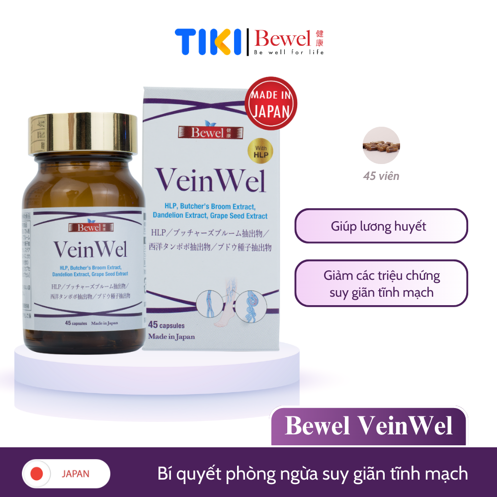Thực phẩm chức năng hỗ trợ phòng ngừa giãn tĩnh mạch từ Nhật Bản BEWEL VEINWEL