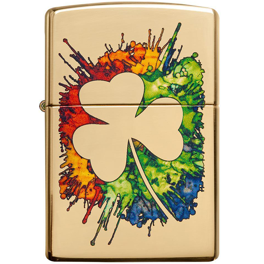 Bật Lửa Zippo 49125 – Zippo Graffiti Clover Design High Polish Brass