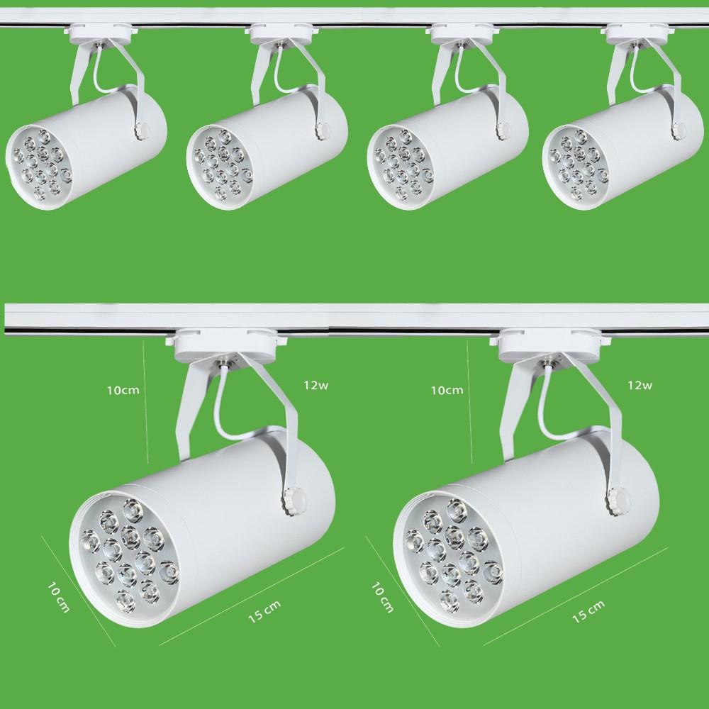 BỘ 6 ĐÈN RỌI RAY MÀU TRẮNG 12W ÁNH SÁNG TRẮNG/VÀNG VÀ 2 THANH RAY TRẮNG 1 MÉT