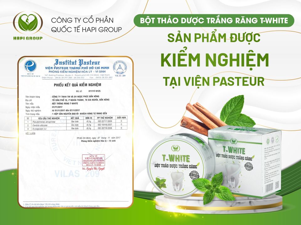 Bột Thảo Dược Trắng Răng T-White 50g giảm hôi miệng nhiệt miệng viêm nướu giúp trắng răng hơi thở thơm mát