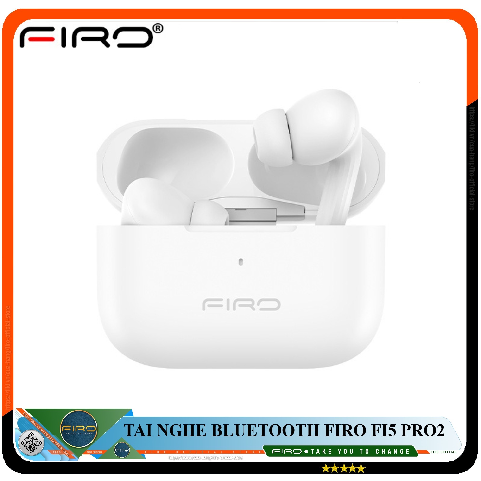 Tai Nghe Bluetooth FIRO FI5 Pro2 - Tai Nghe Không Dây FIRO Công Nghệ Bluetooth V5.3 - Kháng Nước IPX5 - Điều Khiển Cảm Ứng Thông Minh - Âm Bass Cực Hay - Tai Nghe FIRO FI5 Pro2 Tương Thích Với Tất Cả Dòng Máy - Hàng Chính Hãng