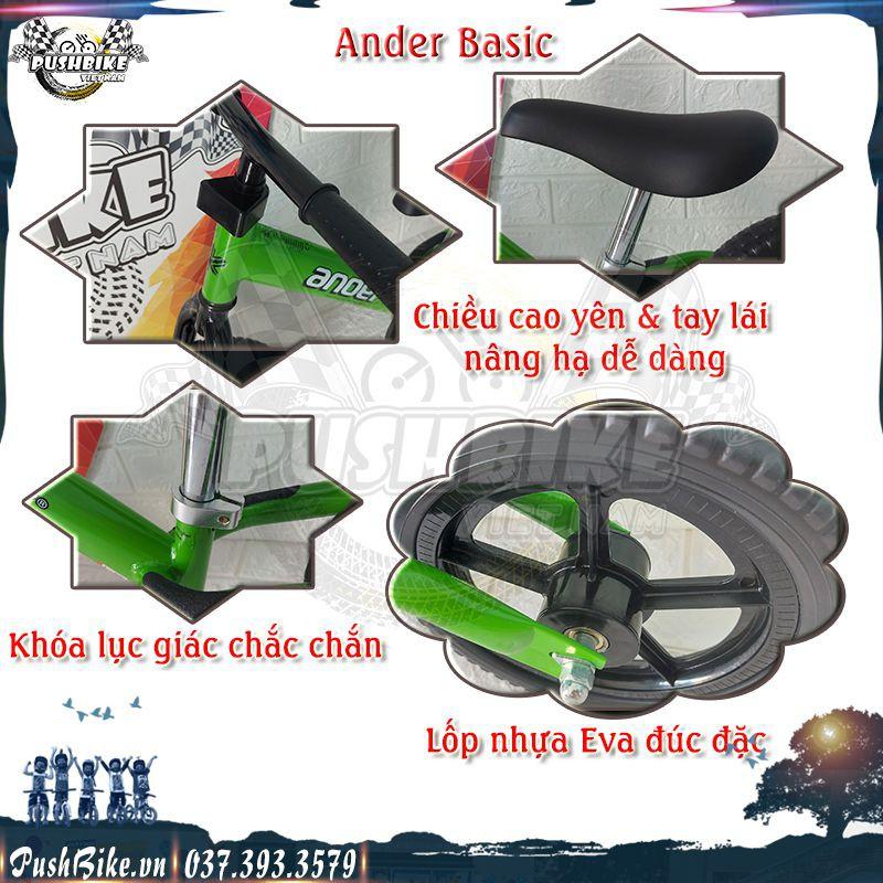 Xe thăng bằng Ander Basic cho bé từ 1.5 đến 6 tuổi - Hợp kim thép, sơn tĩnh điện, nặng 2.9kg