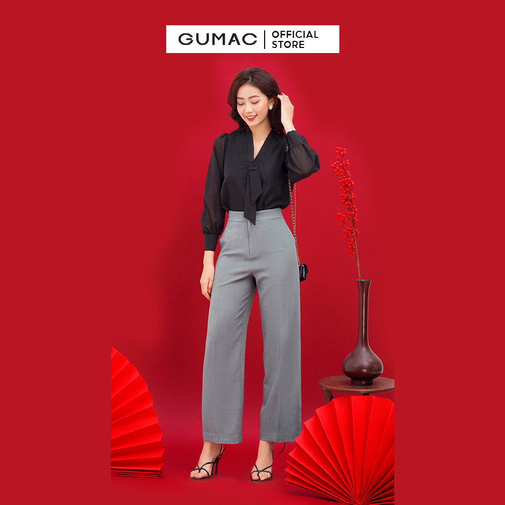 Quần tây nữ GUMAC QC01008 ống rộng túi dọc