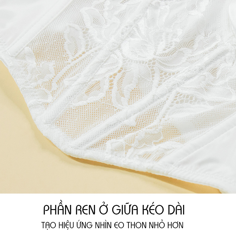 Áo Lót Corset Định Hình Eo Ren Lụa Gọng Mềm Đệm Mỏng Quyến Rũ B527