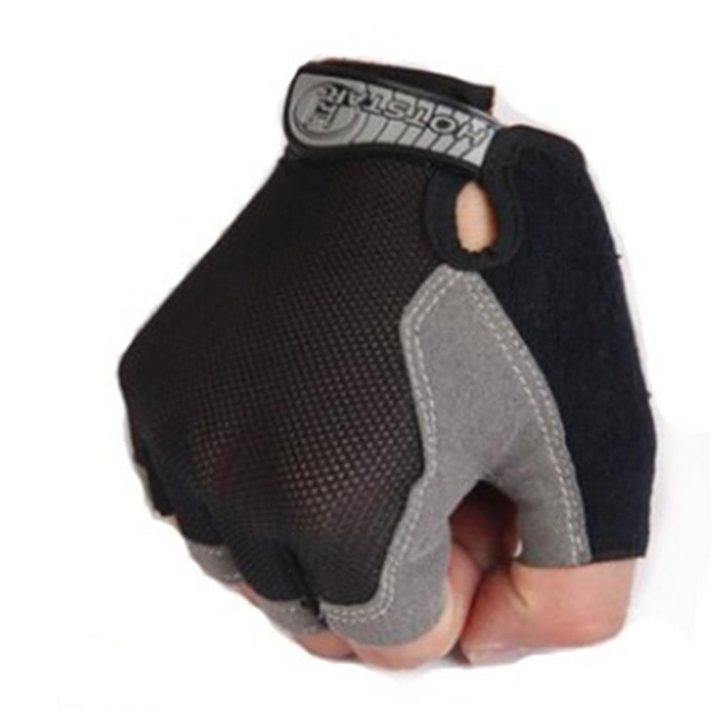 Xe đạp mới một nửa ngón tay găng tay đạp xe trượt gel gel xe đạp găng tay xe đạp găng tay xe đạp mtb găng tay xe đạp trên đường Color: Grey XL