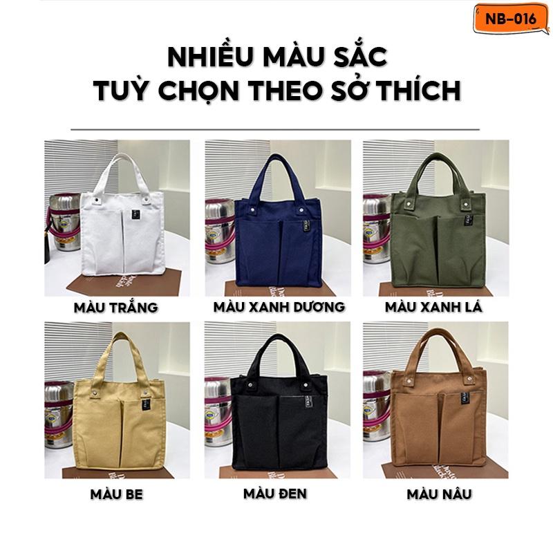 Túi Vải Canvas Đeo Chéo Unisex Nhiều Ngăn Size A4 Đựng Vừa Tất Cả Các Loại Tạp Chí Sách Vở Nhiều Màu NB-016