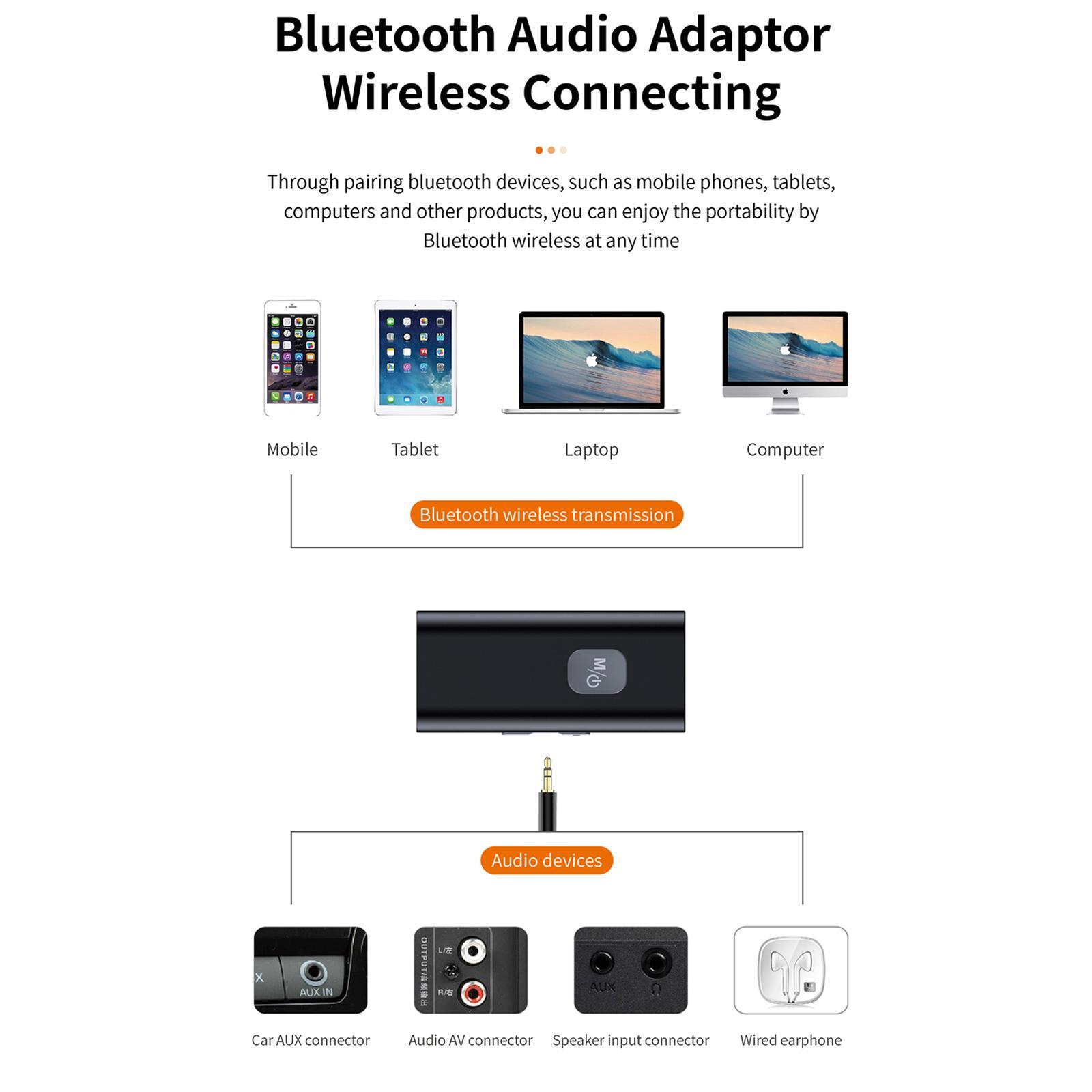 Bluetooth 5.0 Receiver Audio Adapter with Mic for Car Headphone