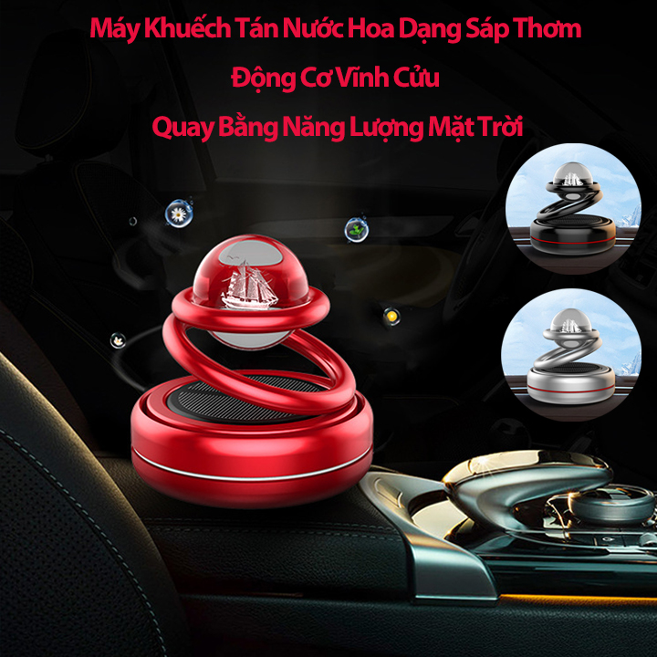 Máy Khuếch Tán Sáp Thơm Gắn Taplo Ô Tô M01 Vũ Trụ Xoay Vô Cực Bằng Năng Lượng Mặt Trời Lan Tỏa Nước Hoa Khử Mùi Cao Cấp Tặng Kèm Vòng Thơm