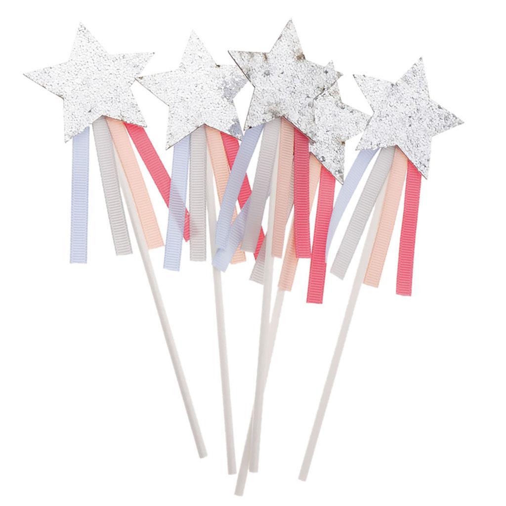 5 Pieces Star Cake Toppers Birthday Wedding Cake Decor Party Suply