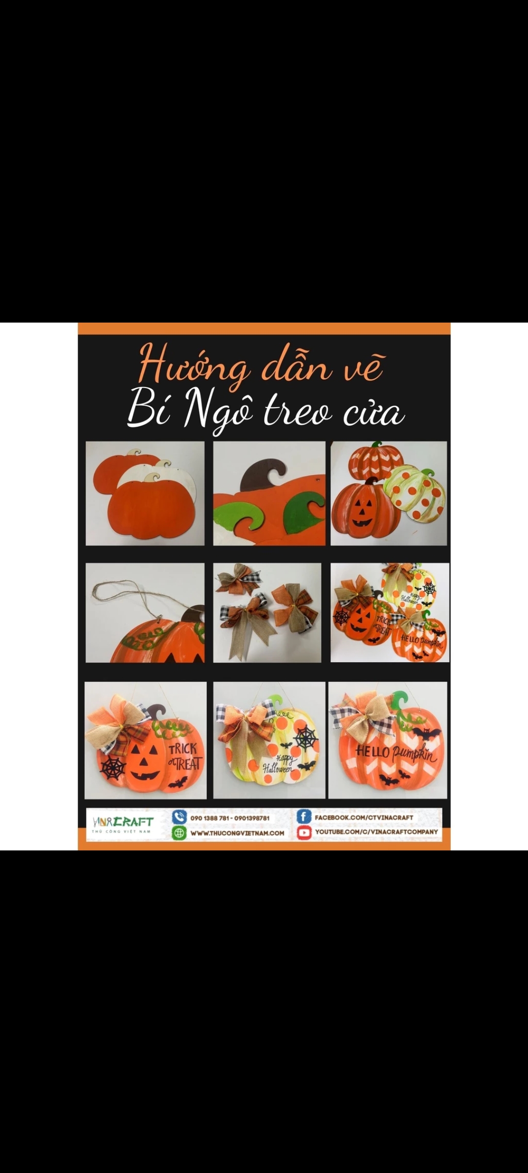 Bộ nguyên liệu vẽ bảng bí ngô