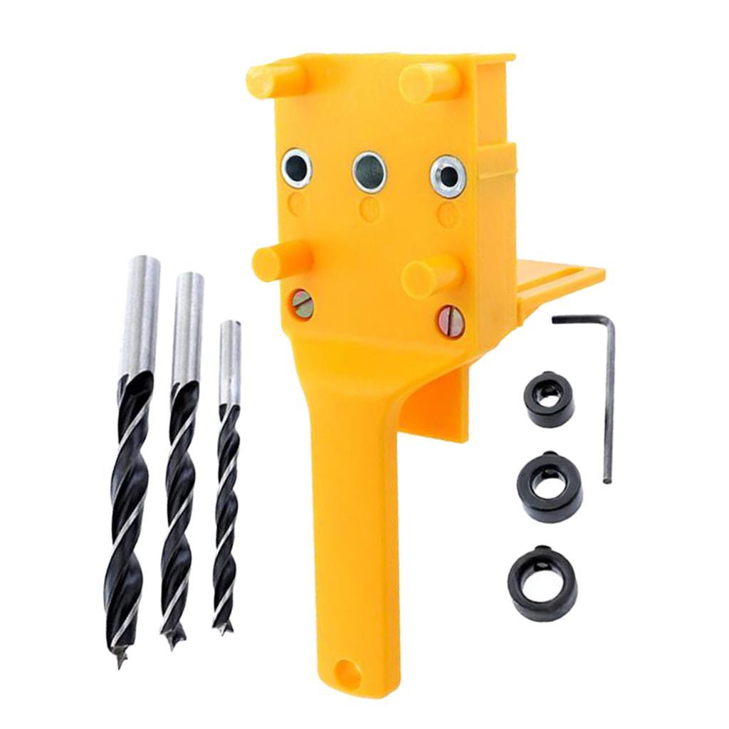 16pcs Handheld Dowel Jig Woodworking DIY with Drill Bits, Wrench, Dowel Pin