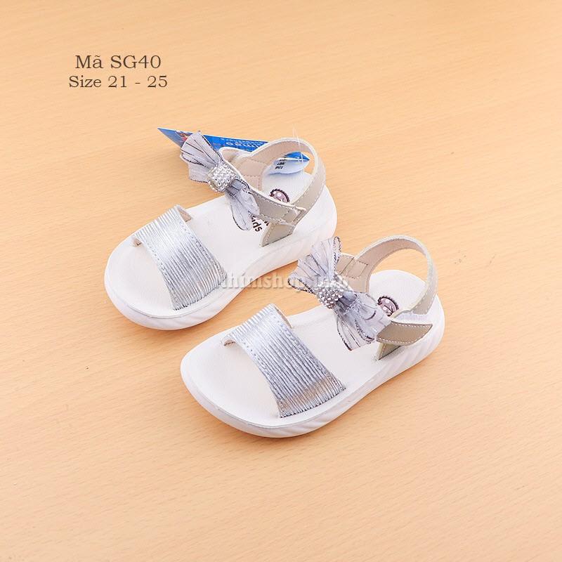 Dép sandal gắn nơ xinh xắn cho bé gái 1 - 3 tuổi quai mềm đế nhẹ chống trơn phong cách Hàn SG40