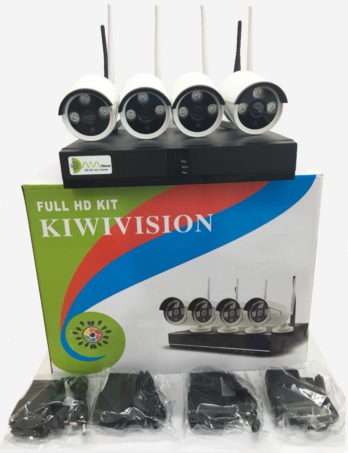 Bộ Camera NVR KIT wifi Kiwivision NVR4130 , 4 mắt 1,3M + Tặng HDD 500G, hình ảnh 960P   -Hàng chính hãng