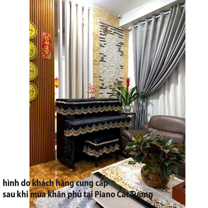 Khăn Phủ Bảo Vệ Và Trang Trí Đàn Piano Tam Khúc TK5BL