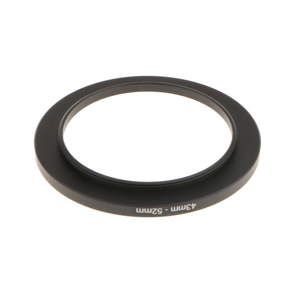 Black Camera Lens Adapter Ring 43mm-52mm Filter Converter Mount for DSLR
