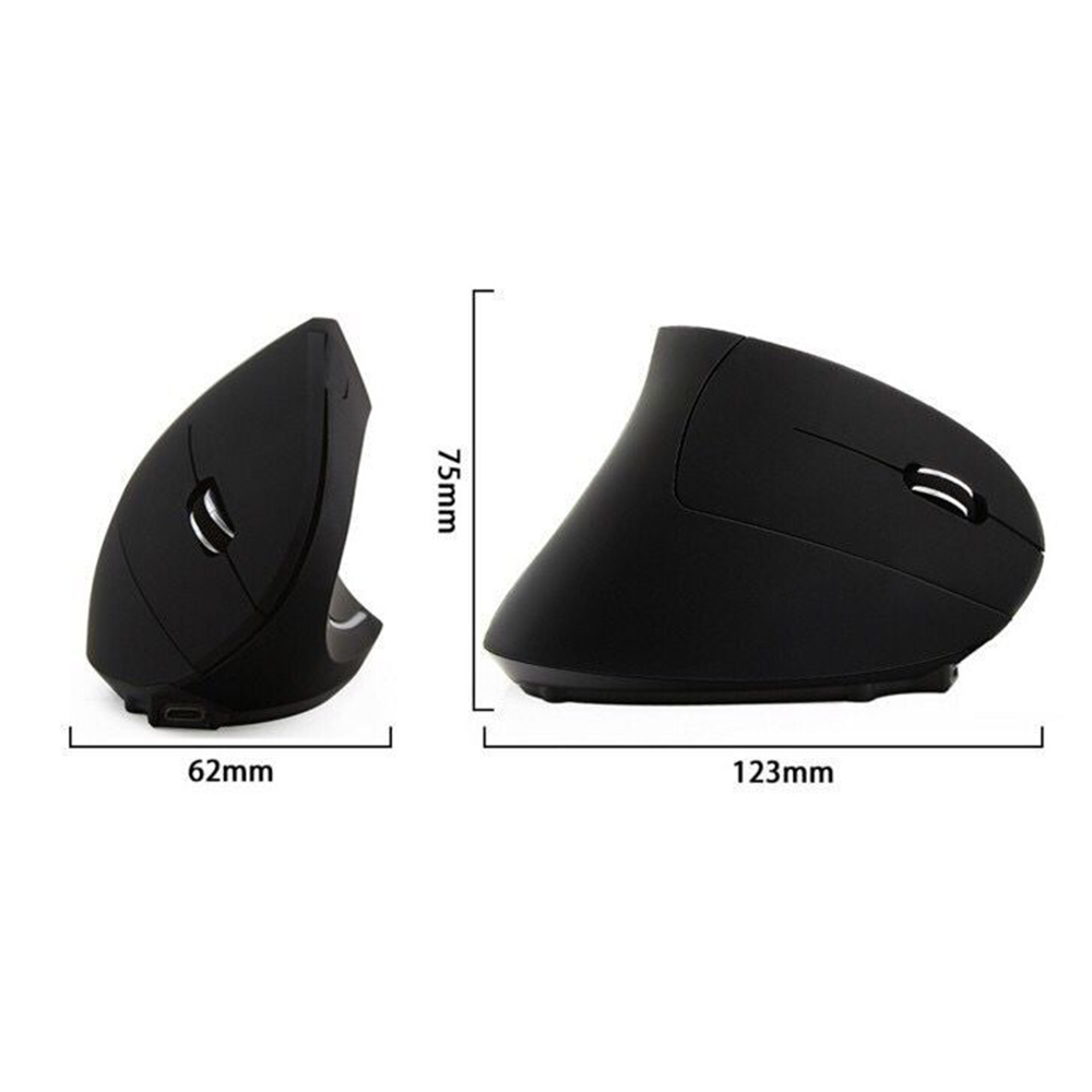 Chuột Dọc Không Dây 2.4g USB Có Thể Điều Chỉnh 5 Nút Độ Chính Xác Cao 800/1200/1600 DPI