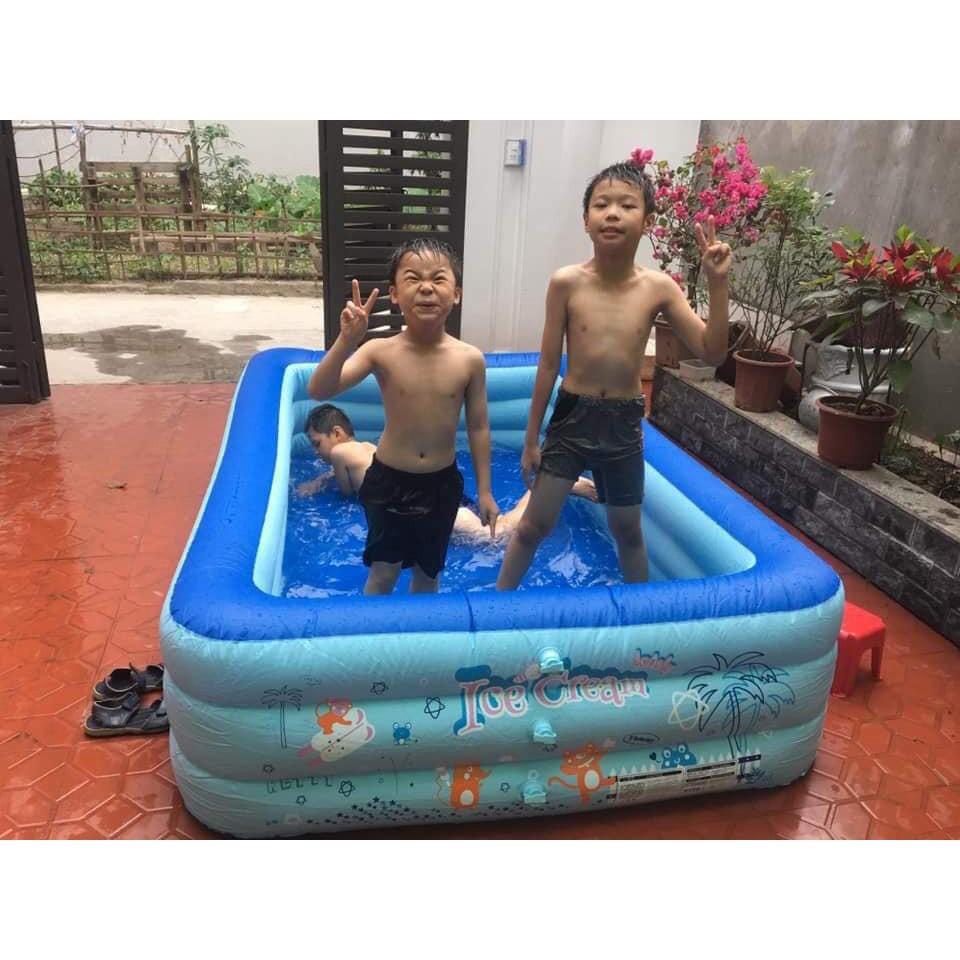 BỂ BƠI PHAO BƠI 1M2 1M3 1M5 1M8 2M1 2M4 HÌNH CHỮ NHẬT 3 TẦNG