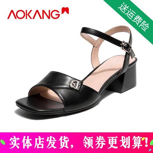 Sandals cao gót Aokang màu đen 102811051