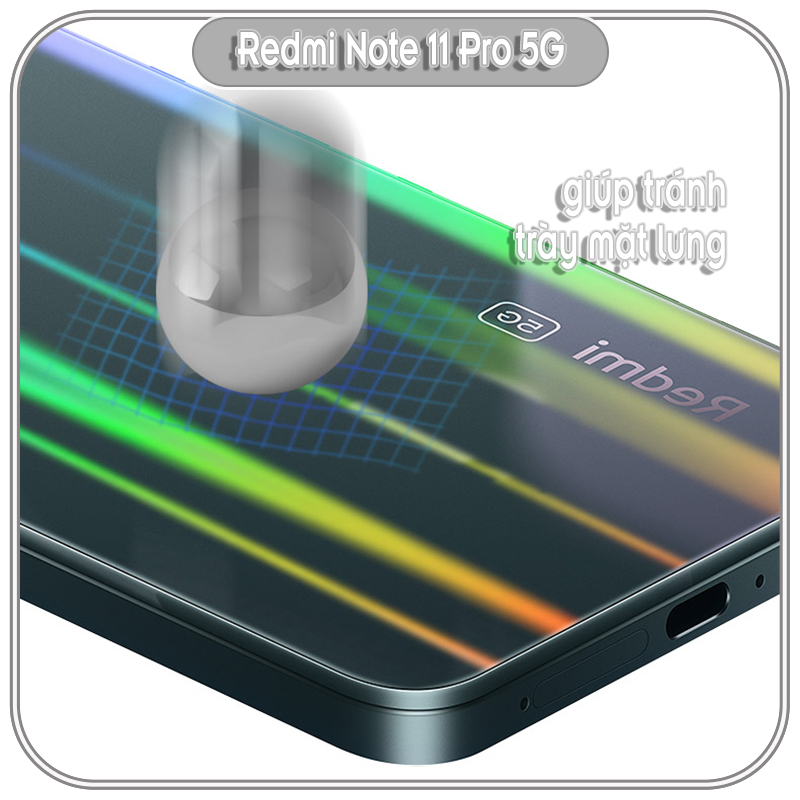 Miếng dán PPF 7 màu cho Xiaomi Redmi Note 11 Pro 5G chống trầy mặt lưng