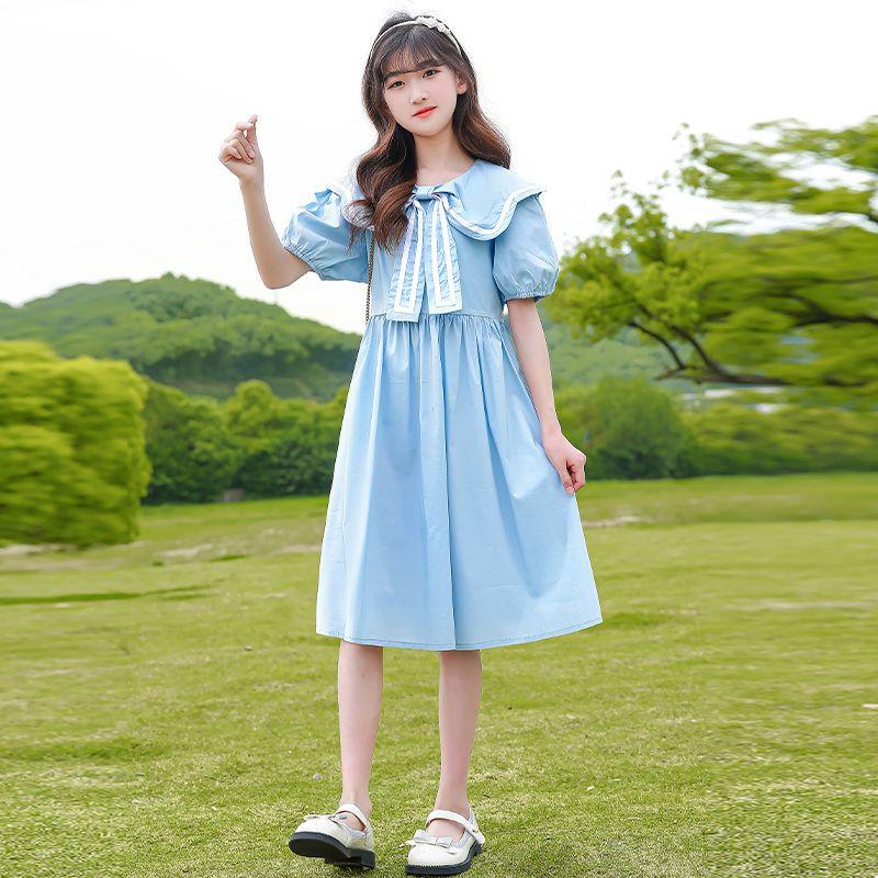 DIYIWEI Cô gái ăn mặc mùa hè 2023 trẻ em ăn mặc phong cách phương Tây mỏng váy công chúa trung bình trẻ em lưới váy mùa hè màu đỏ