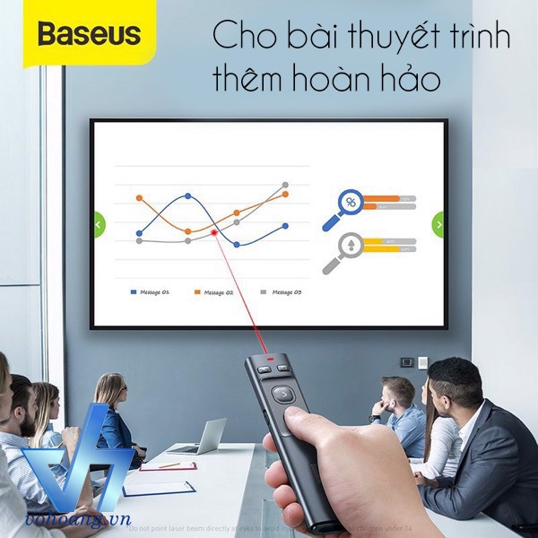 Bút trình chiếu không dây Wireless có đèn laser Baseus orange dot - bút thuyết trình bluetooth r400 dùng cho laptop windows macbook macos - hàng chính hãng