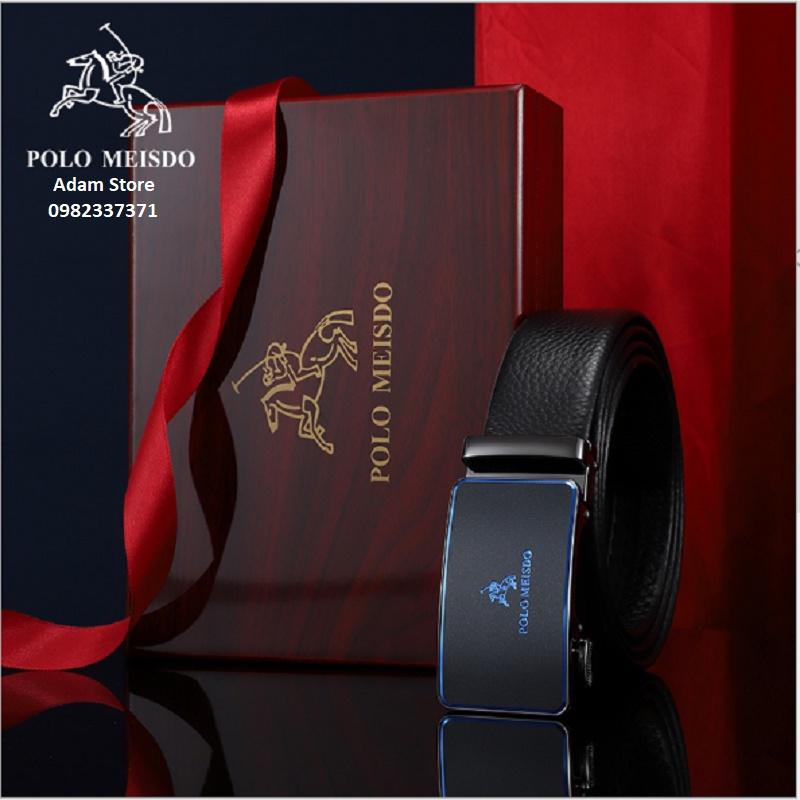 Thắt Lưng Nam Dây Nịt Nam Da Bò Cao Cấp POLO MEISDO Khóa Tự Động BH 24 tháng