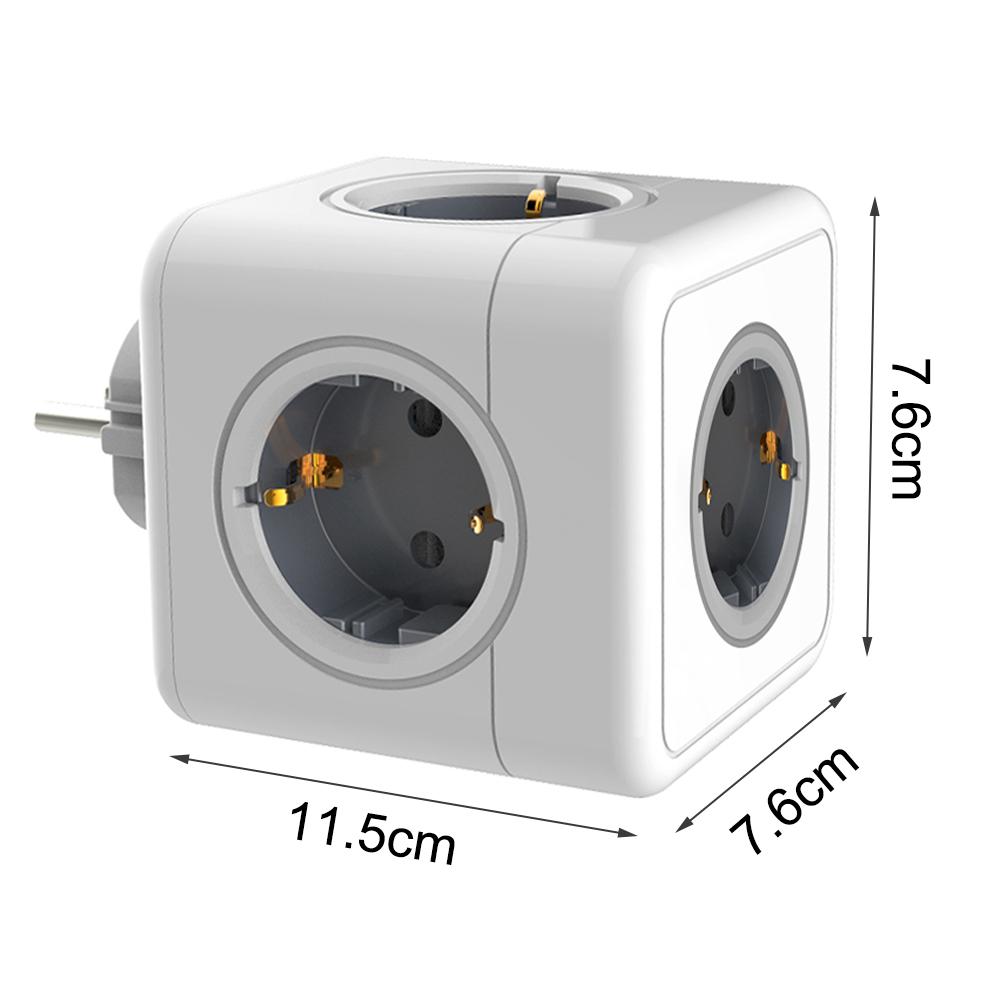 Multi-functional Square Socket Portable Conversion Adapter Power-cube Converter Eu Plug
