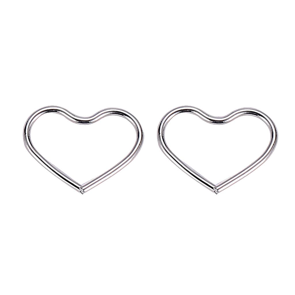 Alloy Ear Stud Rings Heart-Shaped Piercing Body Jewelry Ear Hoop Gold
