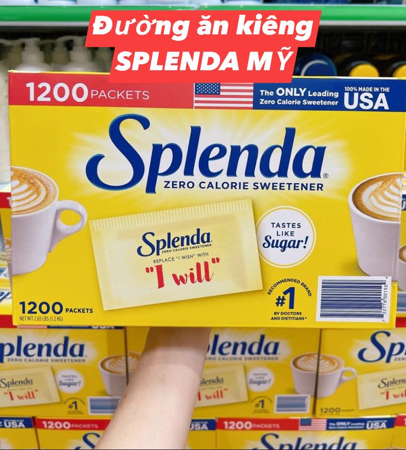 Một thùng Đường ăn kiêng Splenda 0calo 1200gói (keto, eat clean, lowcarb, tiểu đường) , DAS, Sweetener Sugar Replacement