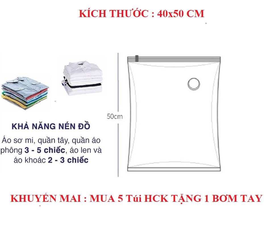 Túi hút chân không đựng quần áo TAIKONGE túi đựng chăn ga dùng bơm tay bơm điện sử dụng nhiều lần