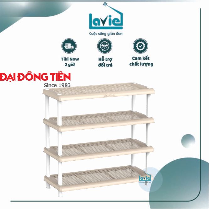 Kệ giày dép nhựa 4 tầng đa năng tiện dụng Đại Đồng Tiến 100% nhựa PP an toàn sức khỏe