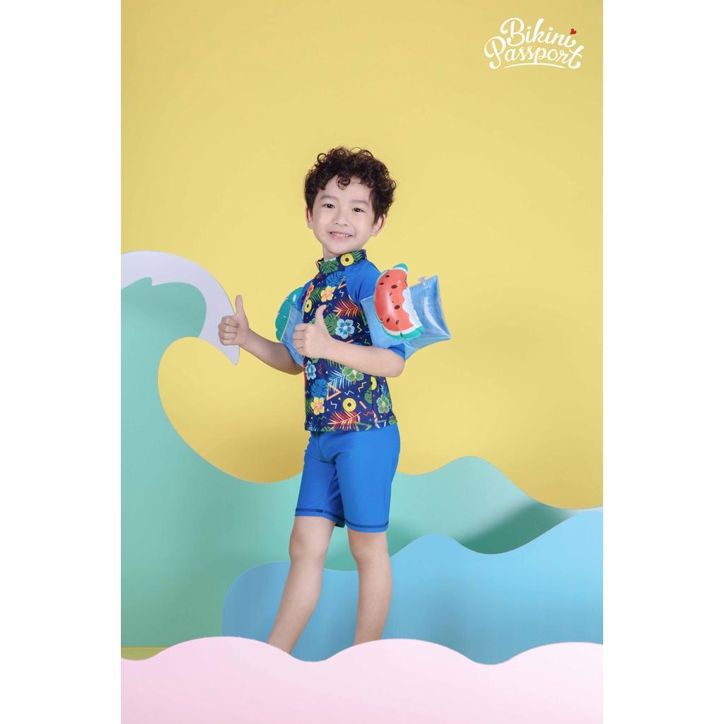 Đồ bơi áo tắm em bé BIKINI PASSPORT KID - Hai mảnh quần lửng áo tay dài - Floral-KD015_FLO